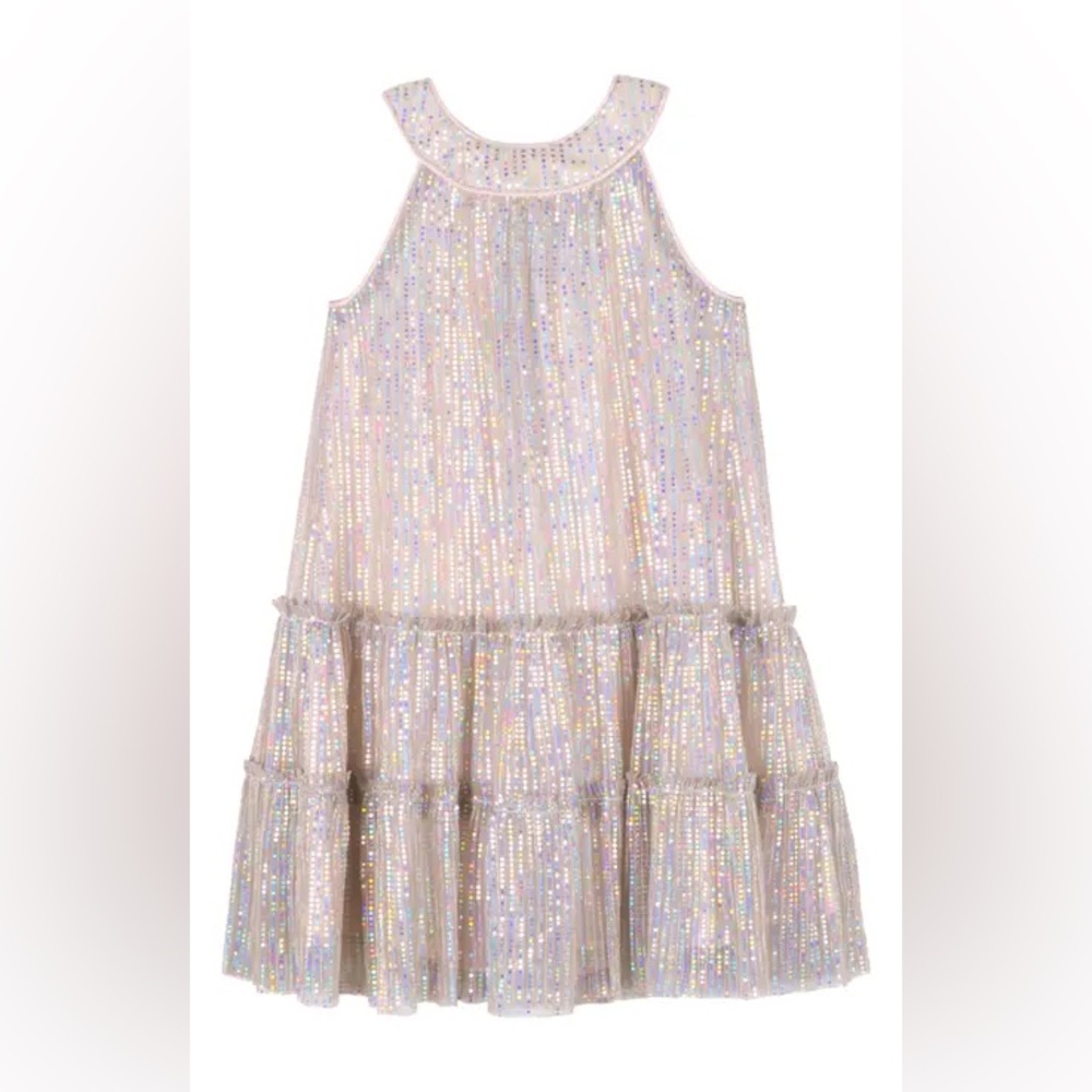 Zunie Foil Dot Rose Gold Party Dress